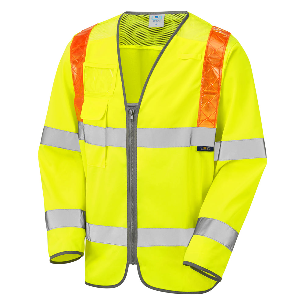 Leo EcoViz Sleeved Waistcoat with Red Braces - Yellow