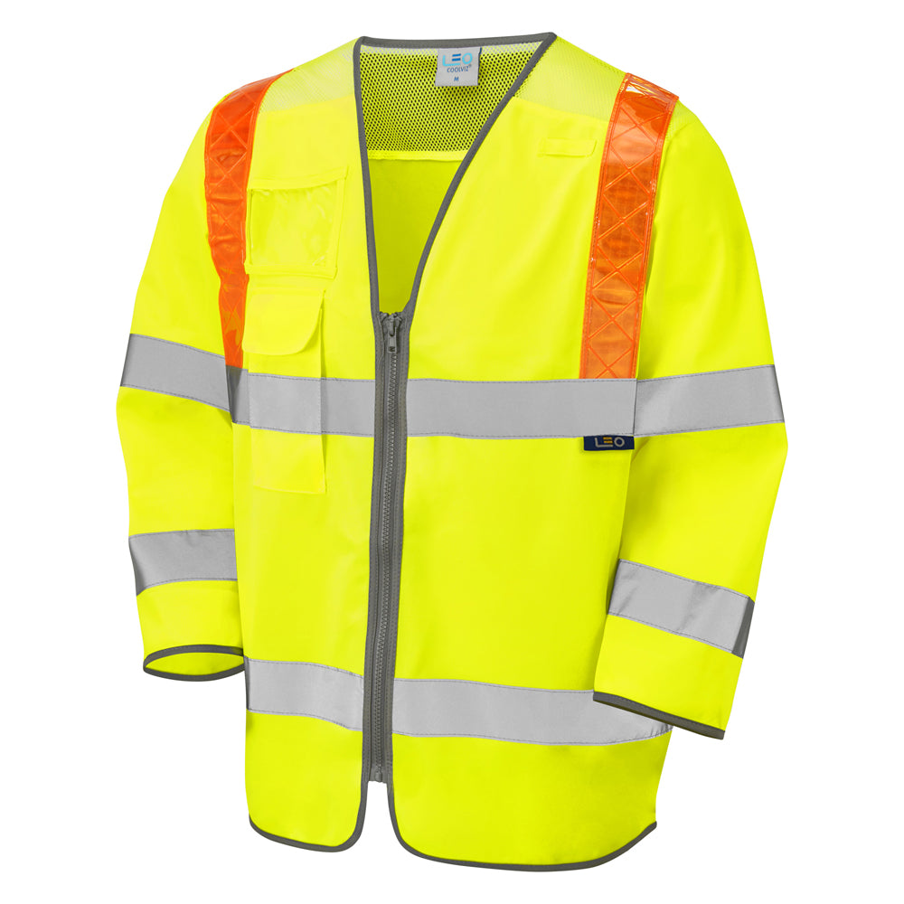 Leo EcoViz 3/4 Sleeve Waistcoat with Red Braces - Yellow