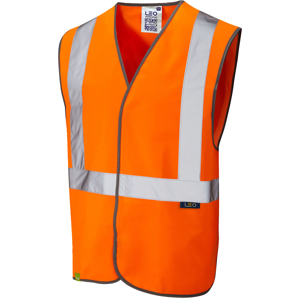 Leo EcoViz Rail Velcro Waistcoat - Orange