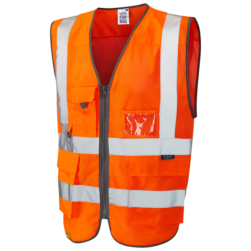 Leo EcoViz Mesh Superior Waistcoat - Orange