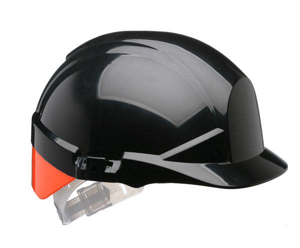 Centurion Reflex Black Slip Ratchet Helmet With Orange Flash - Black