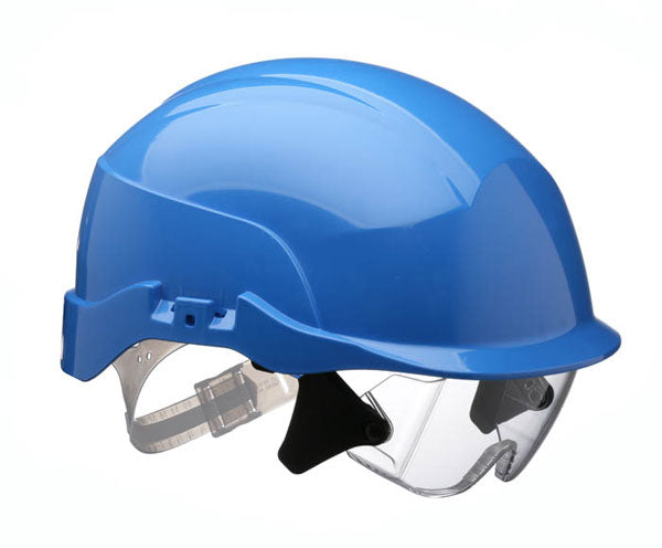 Centurion Spectrum Safety Helmet Blue With Integrated Eye Protection - Blue