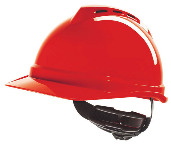 MSA V-Gard 500 Vented Safety Helmet - Red