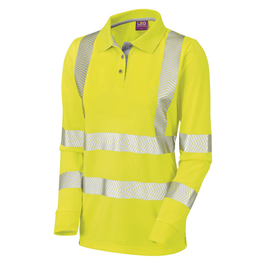 Leo EcoViz Performance+ Womens Sleeved Polo Shirt - Yellow