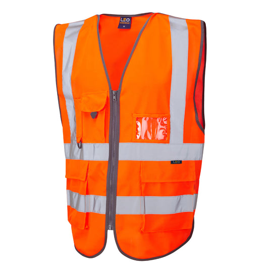 Leo EcoViz Rail Superior Waistcoat - Orange