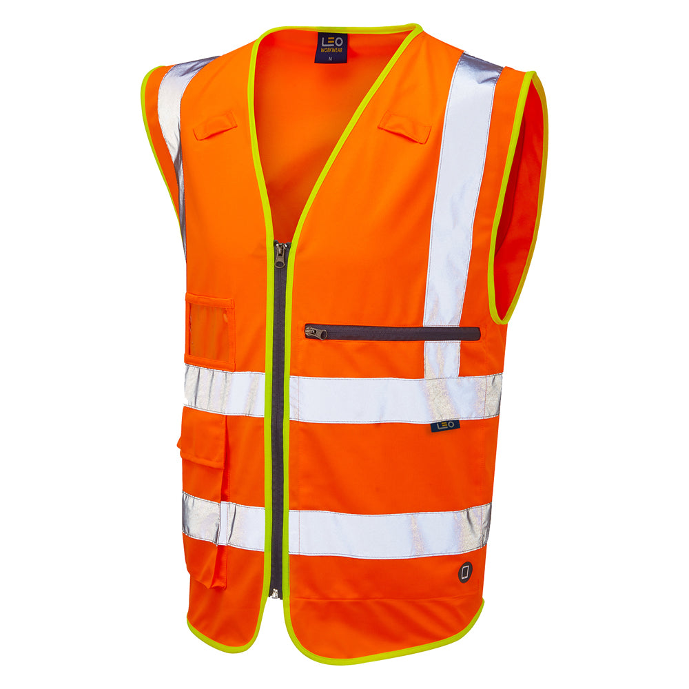 Leo EcoViz Tablet Pocket Superior Waistcoat - Orange