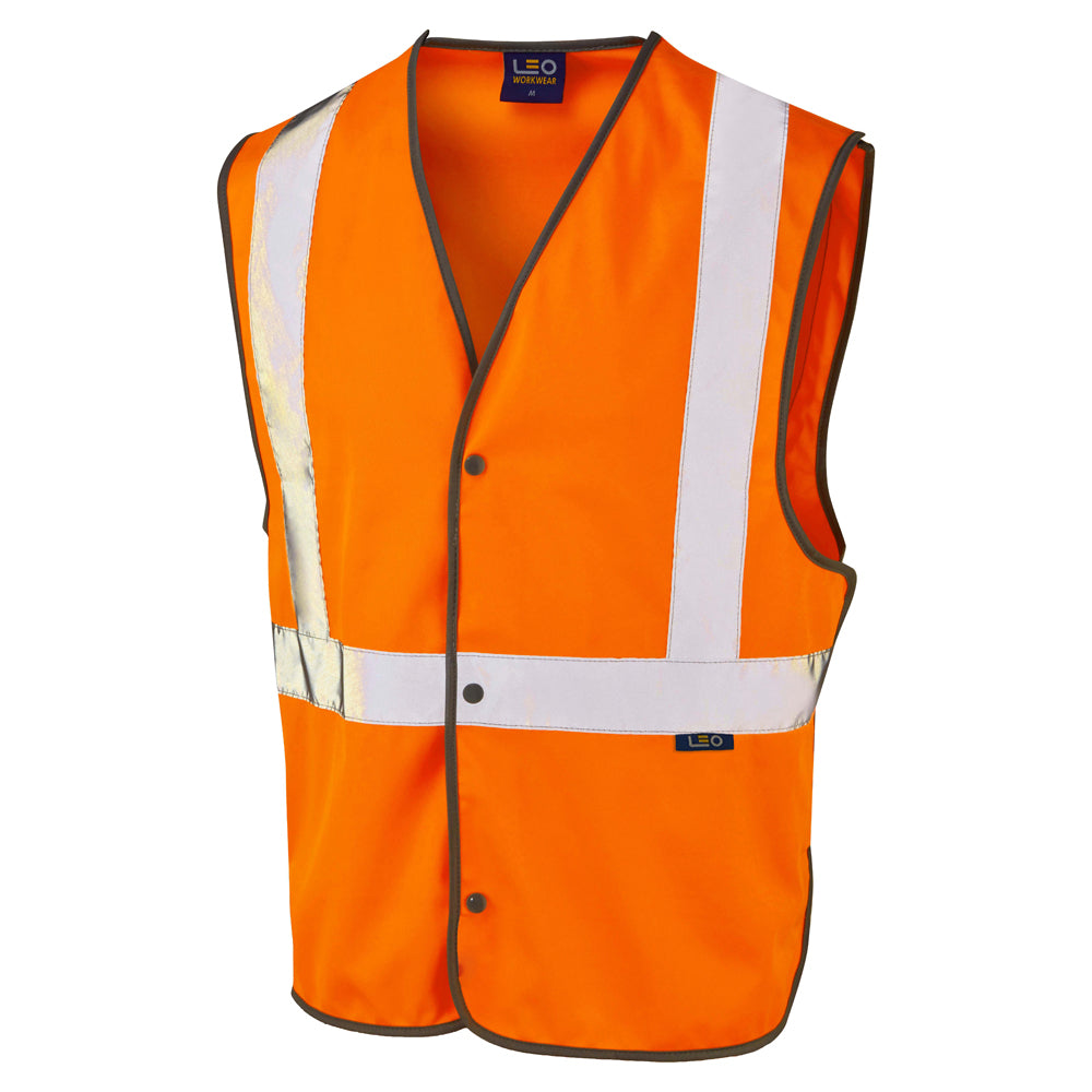 Leo EcoViz Rail Stud Waistcoat - Orange