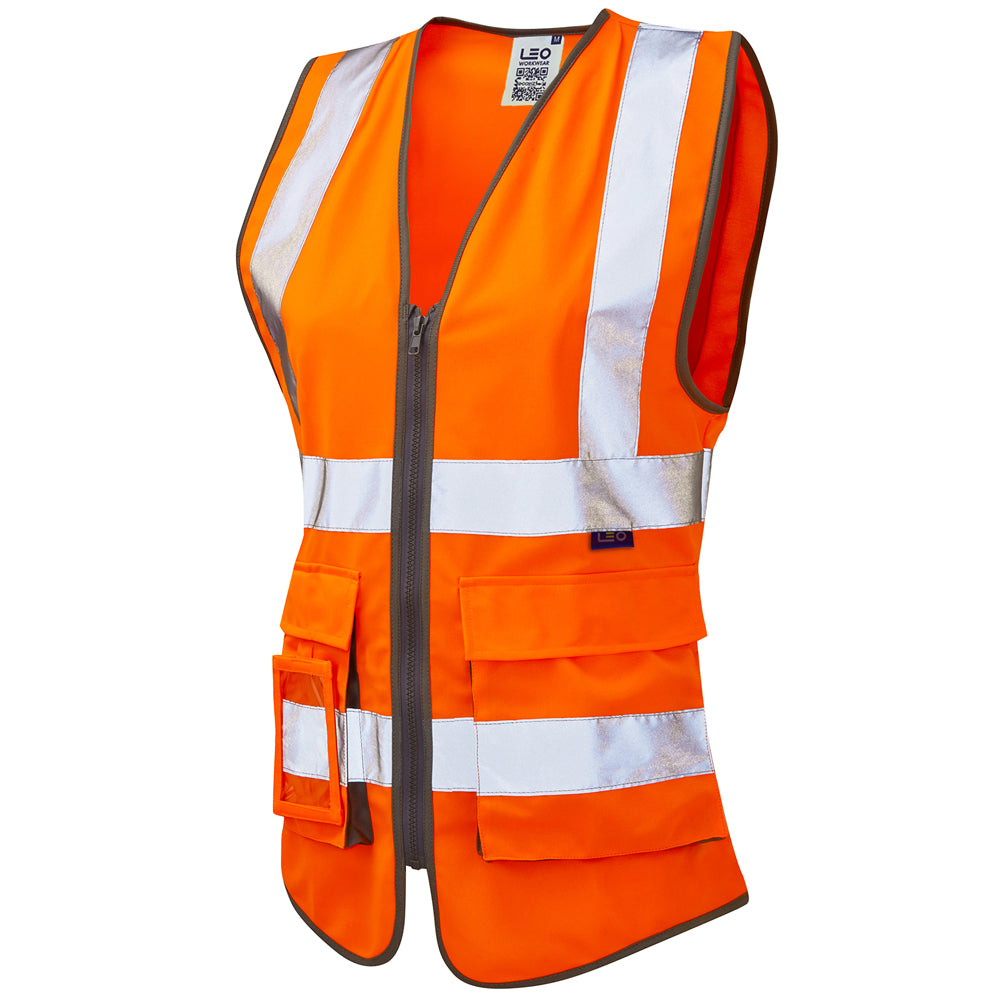 Leo EcoViz Womens Superior Waistcoat - Orange