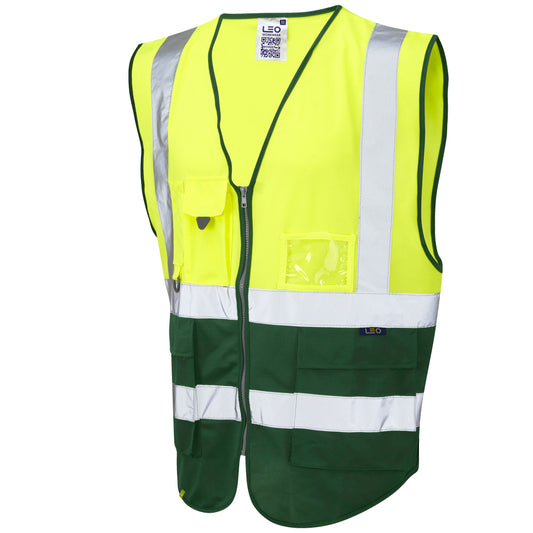 Leo EcoViz Superior Waistcoat - Yellow/Bottle