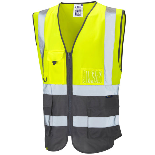 Leo EcoViz Superior Waistcoat - Yellow/Grey