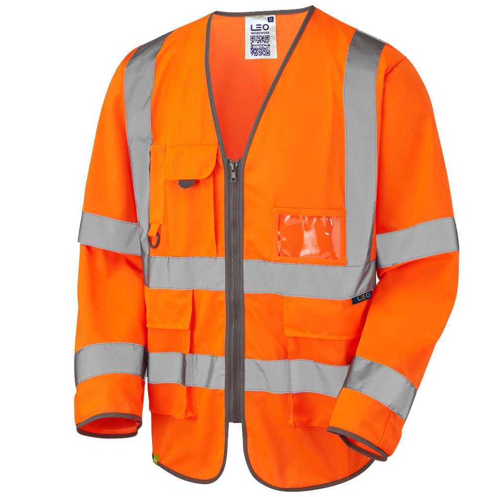 Leo EcoViz Superior Sleeved Waistcoat - Orange