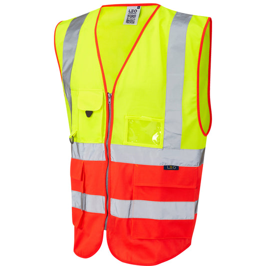 Leo EcoViz Superior Waistcoat - Yellow/Red