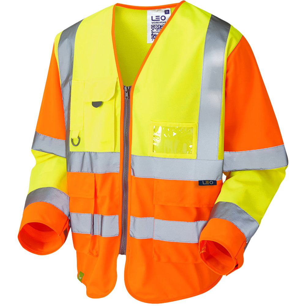 Leo EcoViz Superior Sleeved Waistcoat - Yellow/Orange