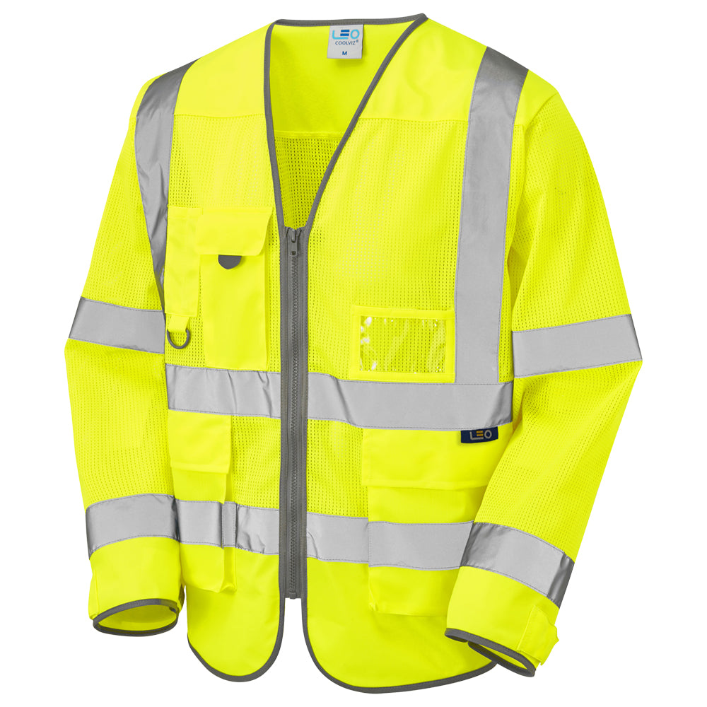 Leo EcoViz Mesh Sleeved Superior Waistcoat - Yellow