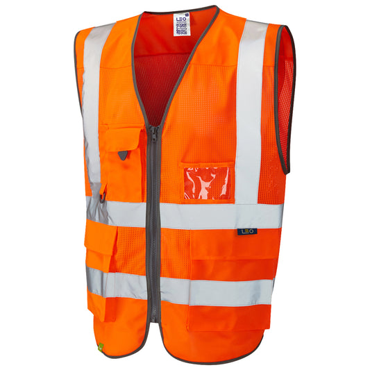 Leo EcoViz Mesh Superior Waistcoat - Orange