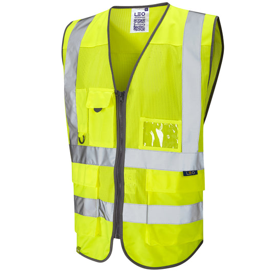 Leo EcoViz Mesh Superior Waistcoat - Yellow