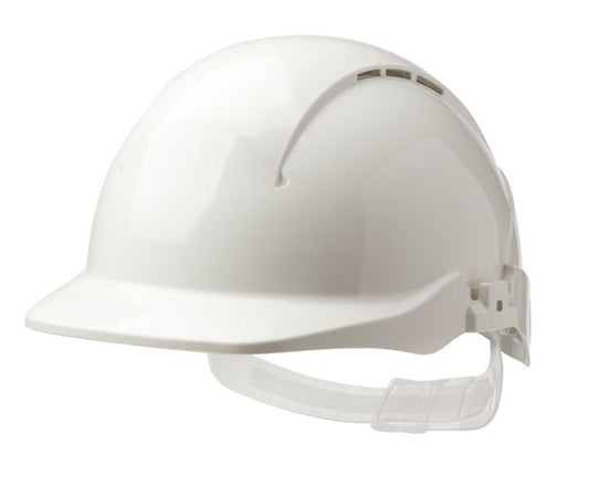 Centurion Concept Core Full Peak Ratchet Vented Safety Helmet - White