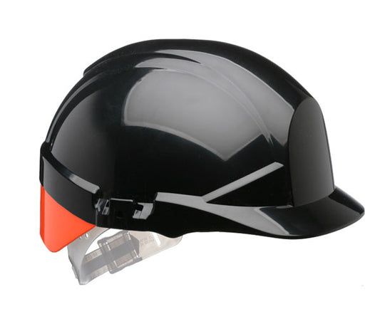 Centurion Reflex Black Slip Ratchet Helmet With Orange Flash - Black