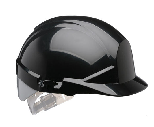 Centurion Reflex Black Slip Ratchet Helmet With Silver Flash - Black