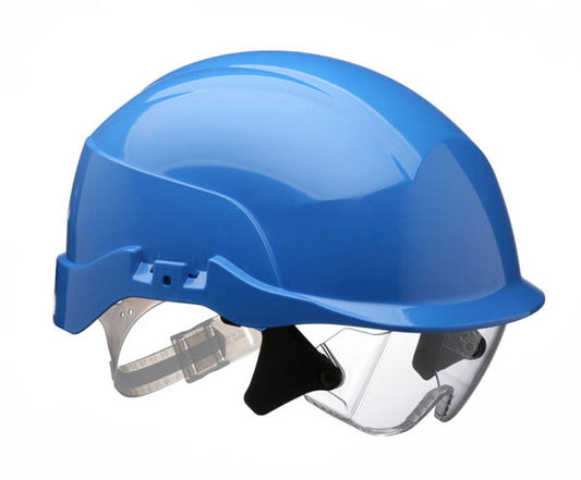 Centurion Spectrum Safety Helmet Blue With Integrated Eye Protection - Blue