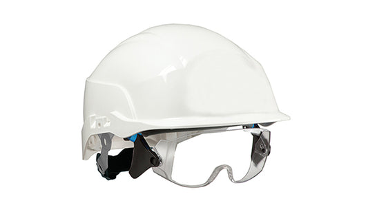 Centurion Spectrum Safety Helmet White With Integrated Eye Protection - White