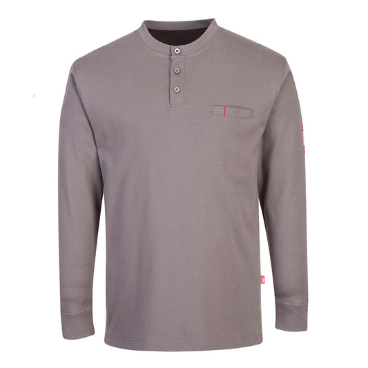 Portwest Bizflame Knit Antistatic FR Henley - Grey