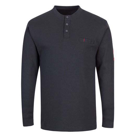 Portwest Bizflame Knit Antistatic FR Henley - Navy