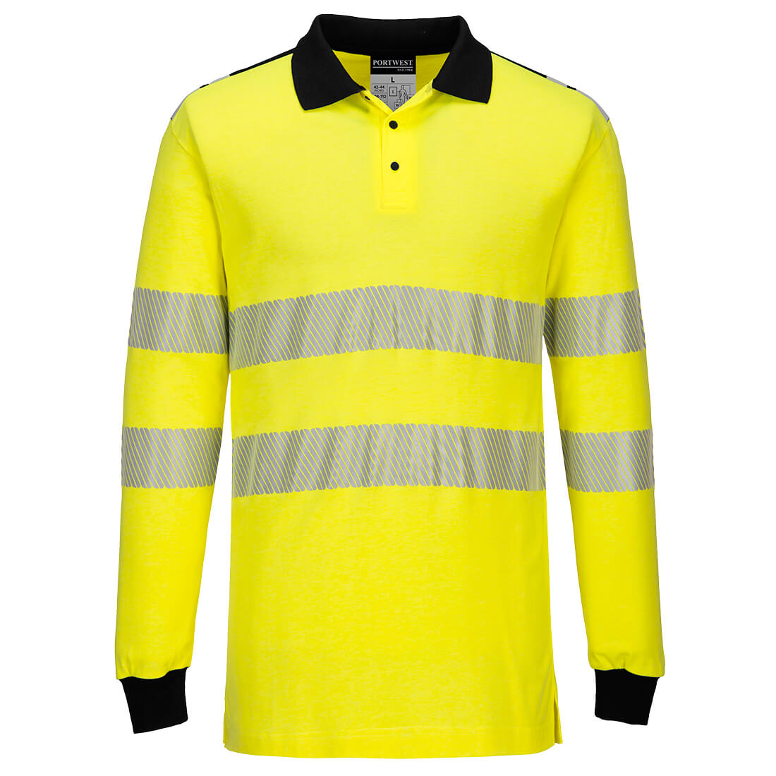 Portwest PW3 Flame Resistant Hi-Vis Polo Shirt - Yellow/Black