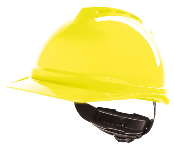 MSA V-Gard 500 Vented Safety Helmet - Hi-Vis Yellow