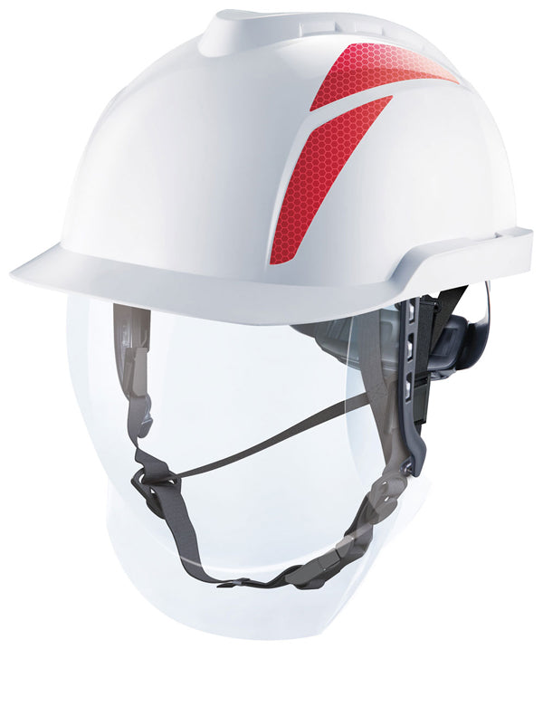 MSA V-Gard 950 Electrician Helmet White Set - White/Red