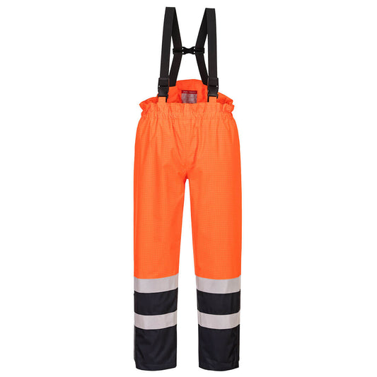 Portwest Bizflame Rain Hi-Vis Multi-Protection Trouser - Orange/Navy