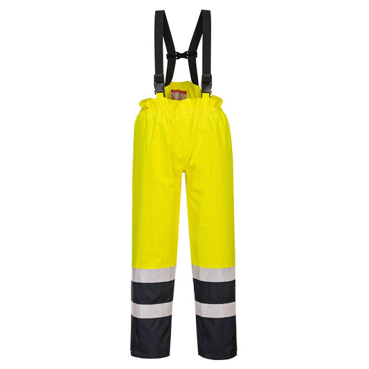 Portwest Bizflame Rain Hi-Vis Multi-Protection Trouser - Yellow/Navy